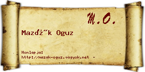 Mazák Oguz névjegykártya